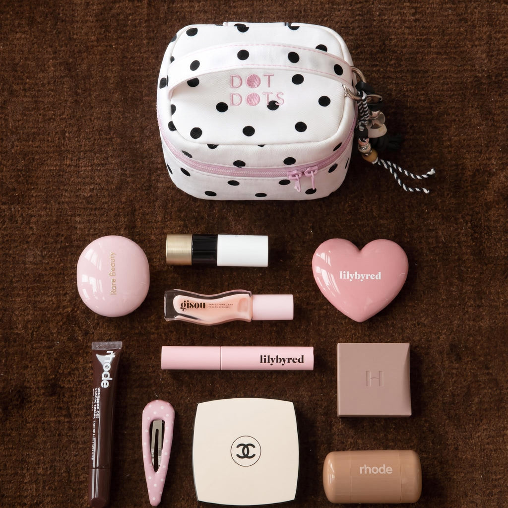 Polka Dot Square Makeup Bag