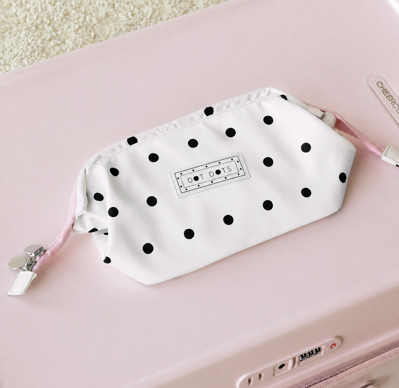 Polka Dot Cosmetic & Toiletry Organizer Travel Bag