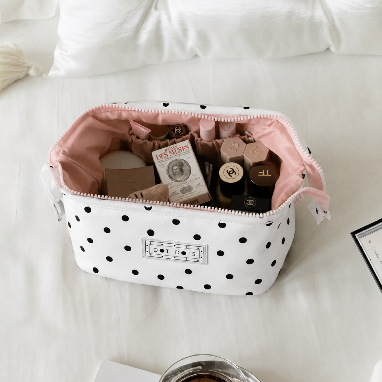 Polka Dot Cosmetic & Toiletry Organizer Travel Bag