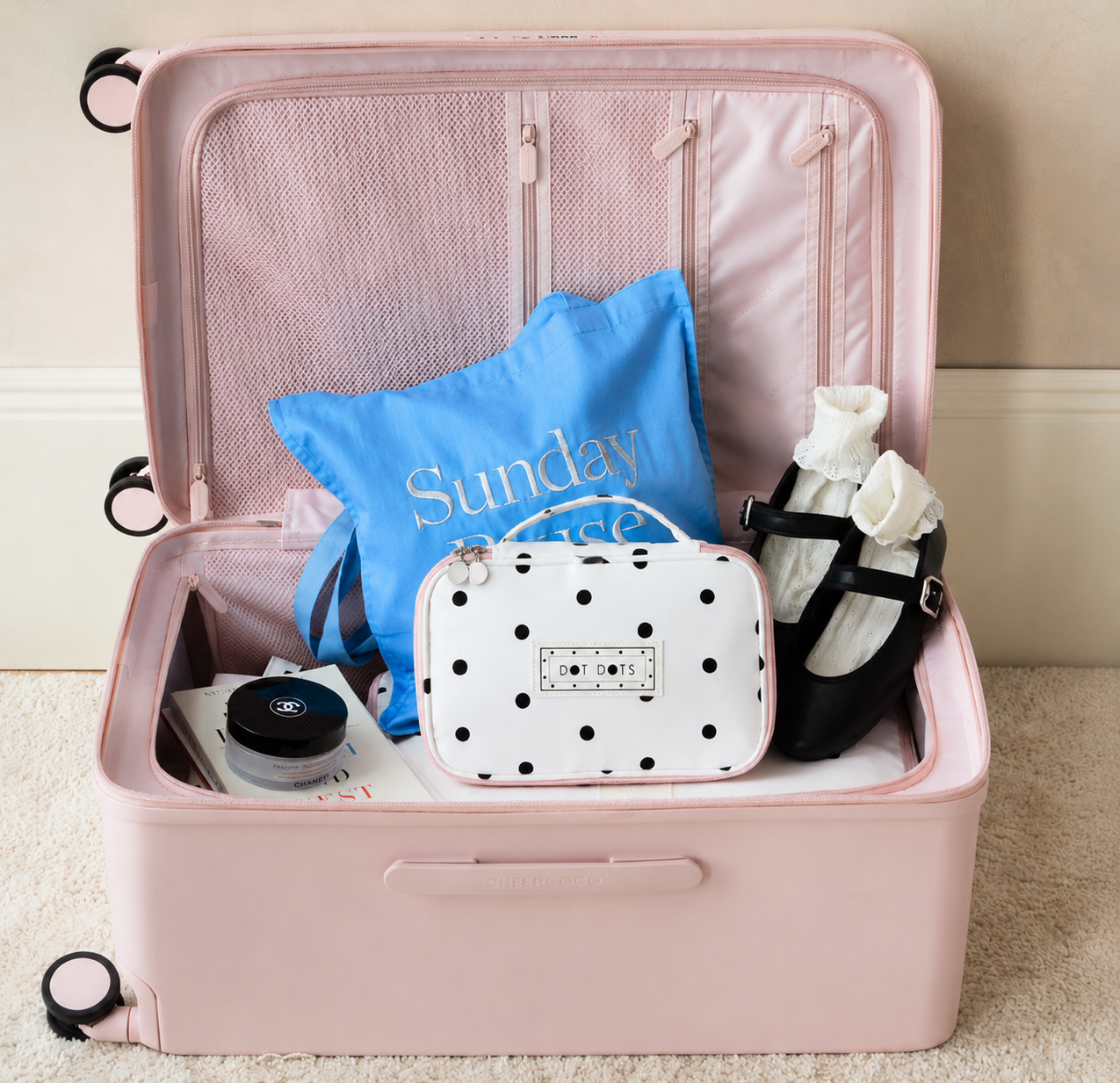 Polka Dot Music Box Cosmetic Bag