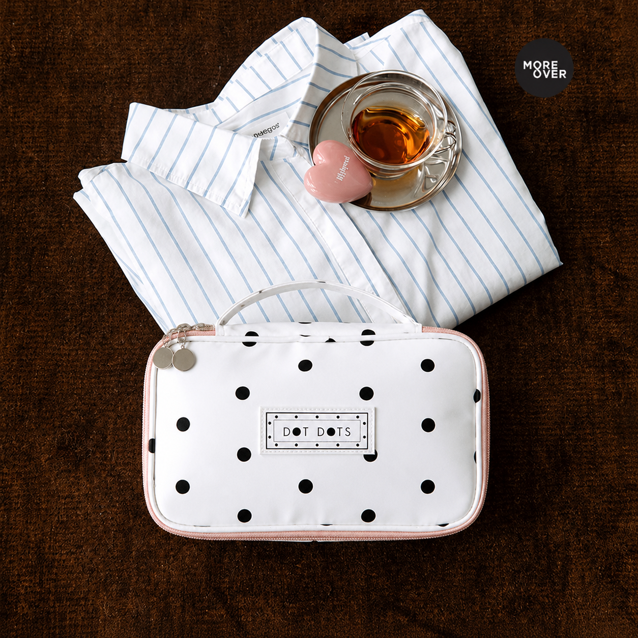 Polka Dot Music Box Cosmetic Bag